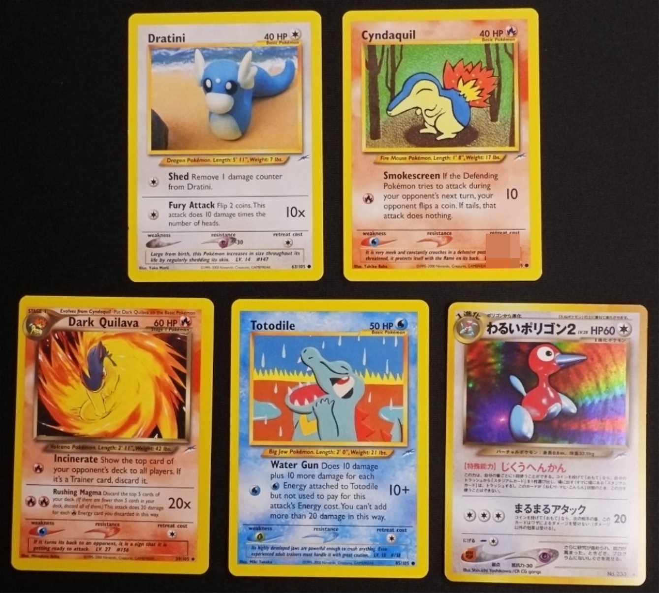 Pokemon Card Lot, 5 Cards, Neo Destiny Set