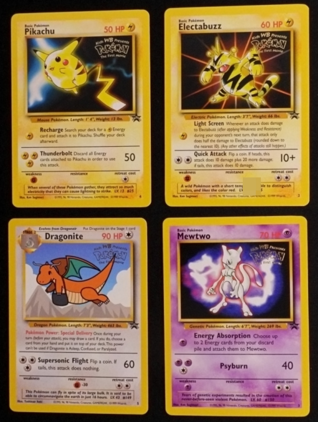1999 Pokemon Star Promo Lot, 4 Cards