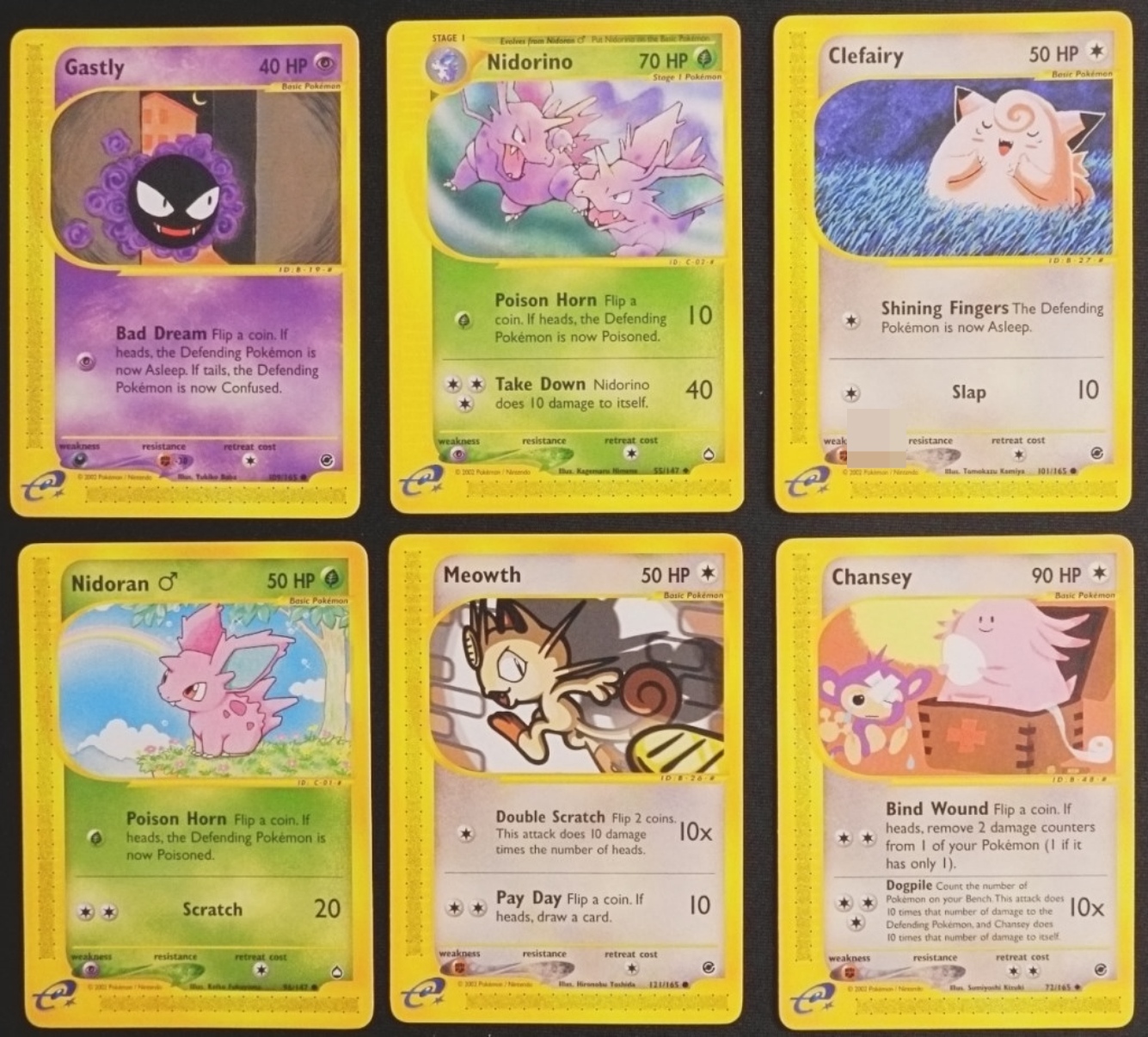 Pokemon Card Lot, 6 Cards, Expedition/Aquapolis