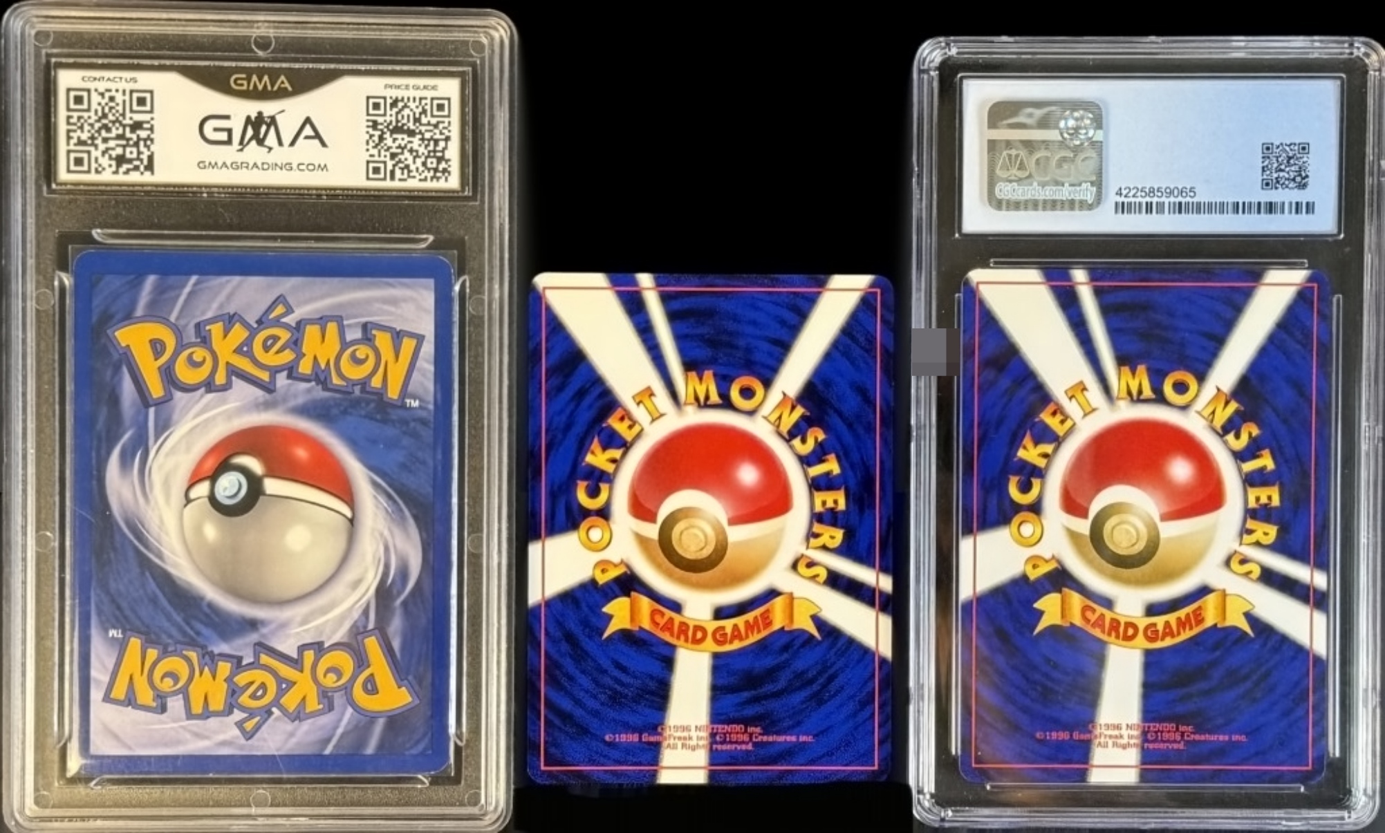 Pokemon Card Lot, 3 Cards, Graded & Raw Mix