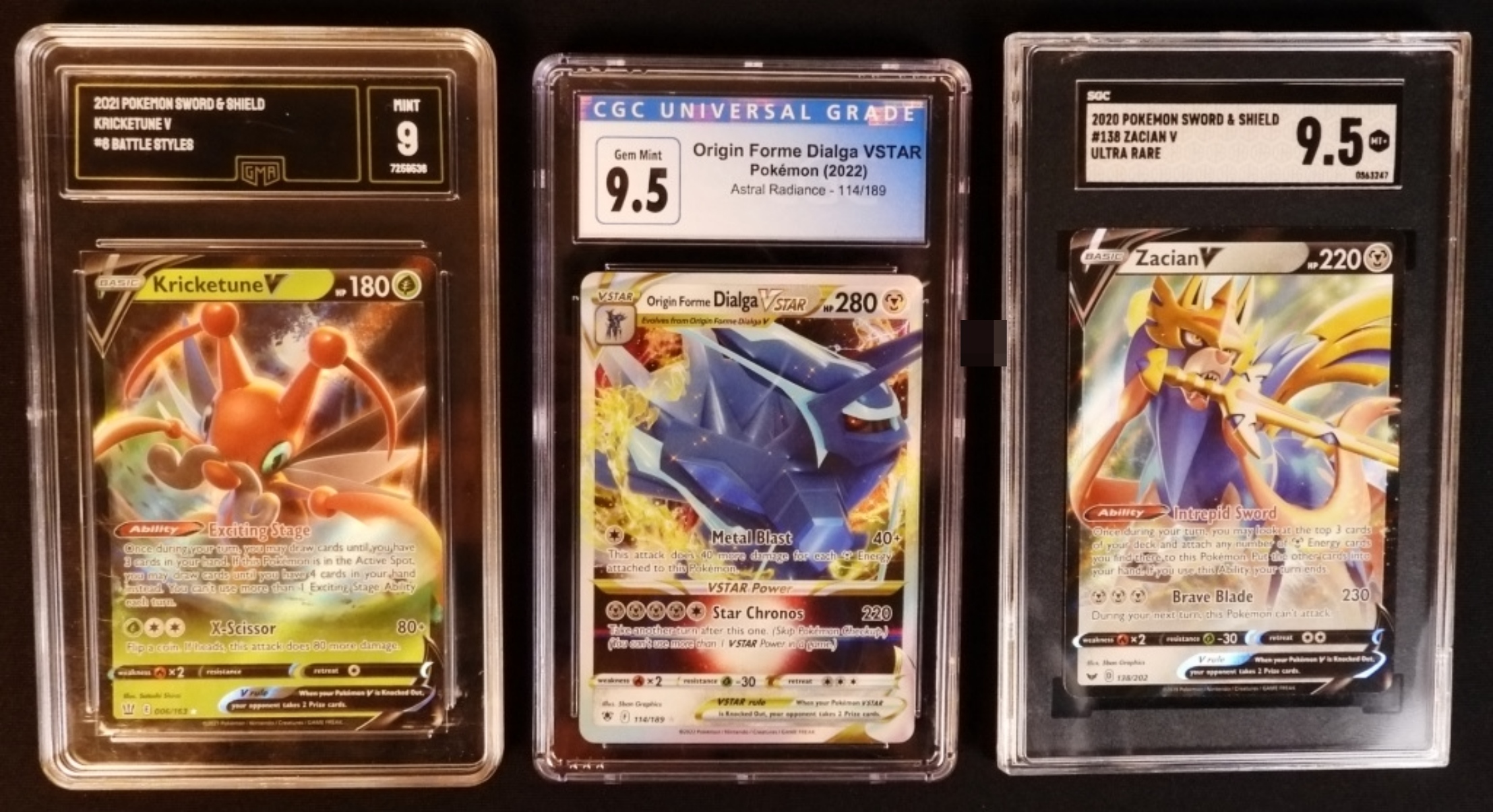 3-Card Graded Pokemon Lot: V/VSTAR
