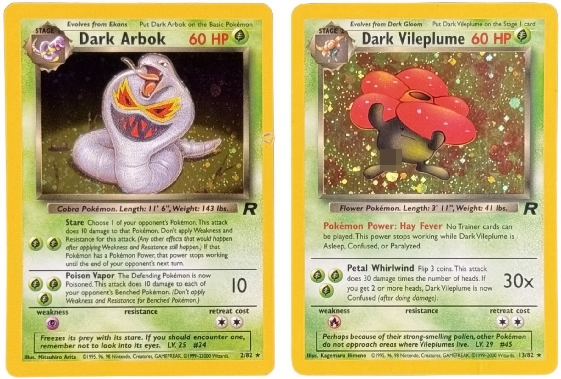 2000 Team Rocket Lot, Dark Arbok & Vileplume