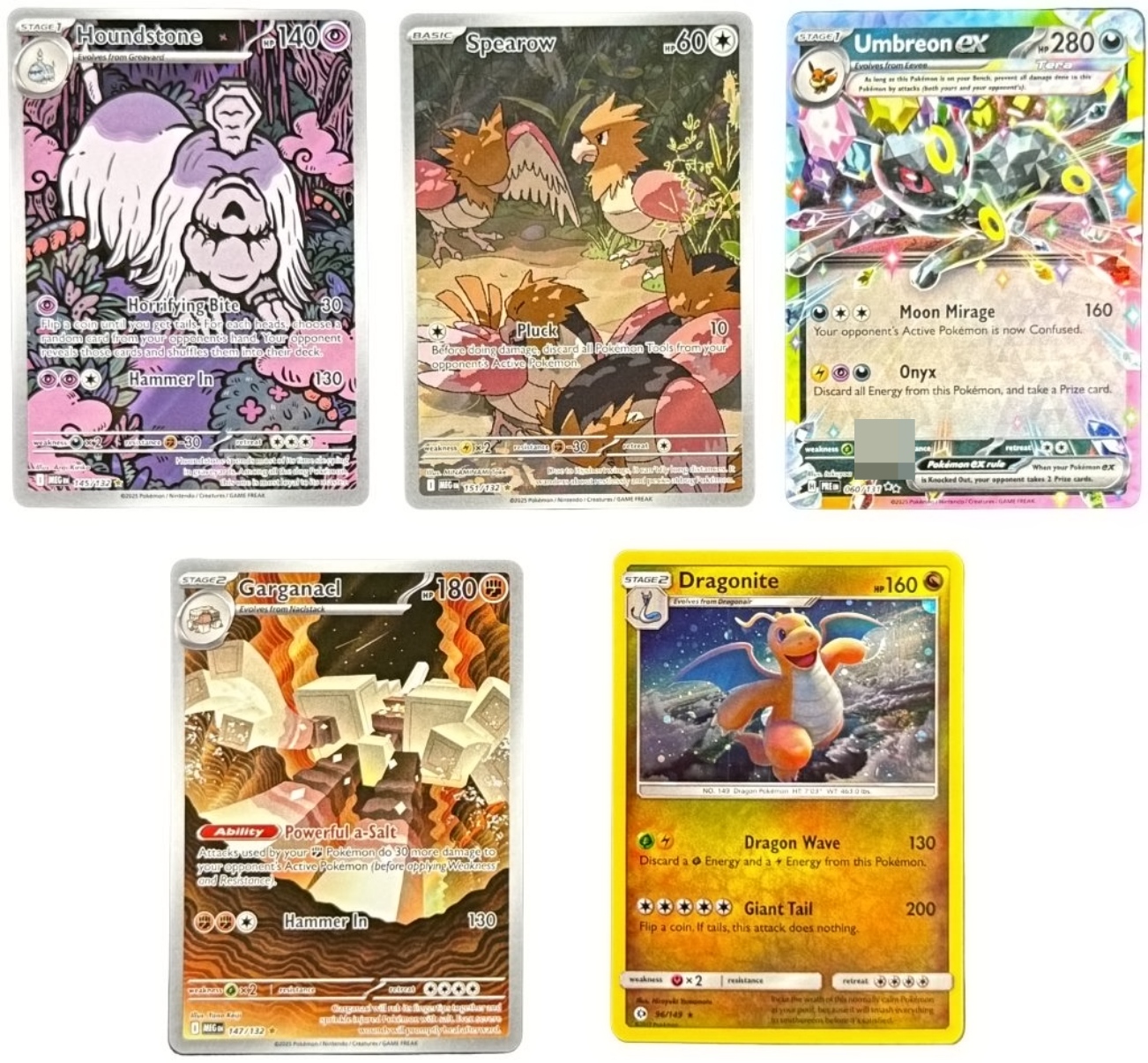 Pokemon Card Lot, 5 Cards, Mixed Sets
