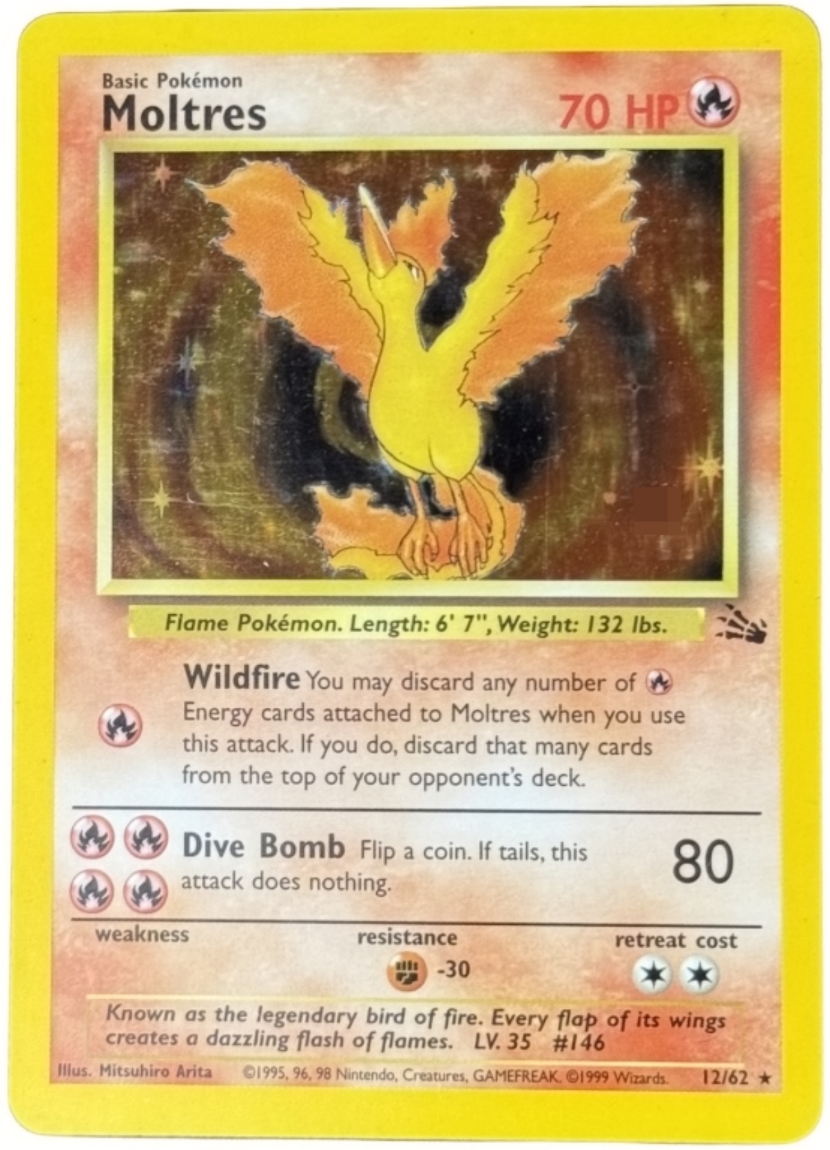 1999 Moltres Fossil #12/62 Holo Rare