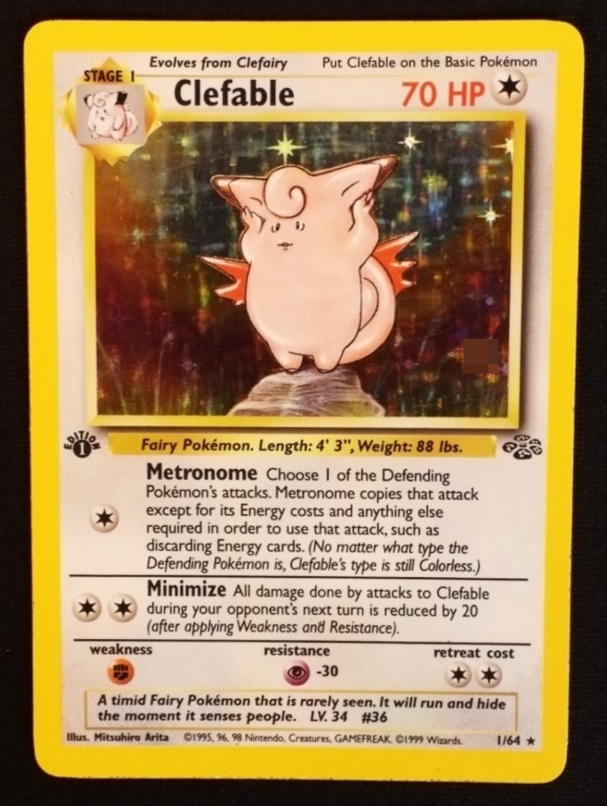 1999 Holo Clefable Jungle #1/64 1st Edition