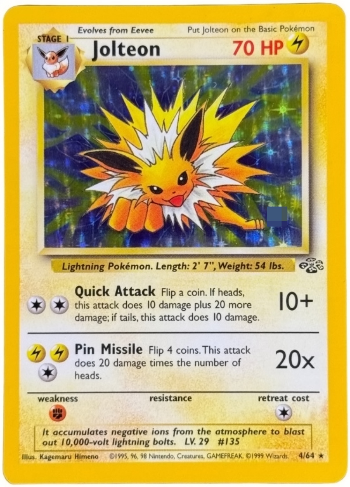 1999 Jolteon Jungle #4/64 Holo Rare