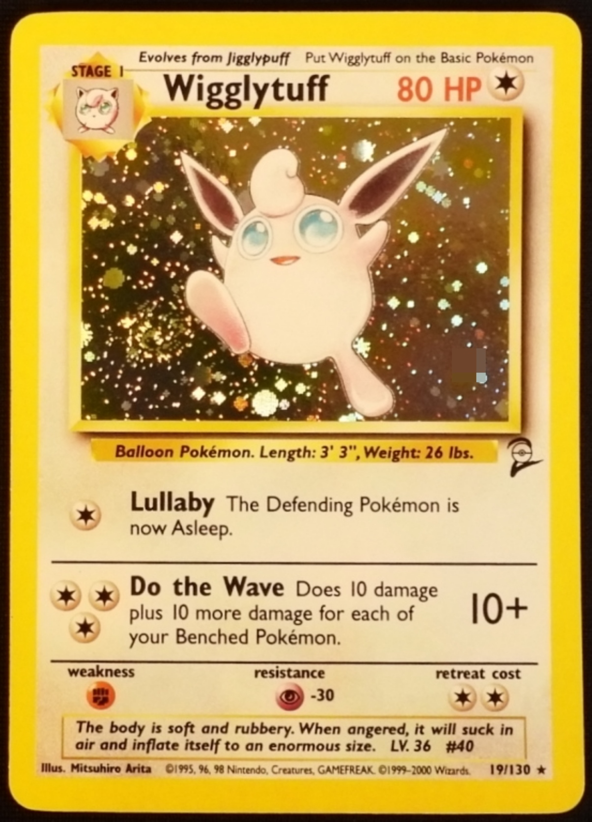 2000 Wigglytuff Base Set 2 #19/130 Holo