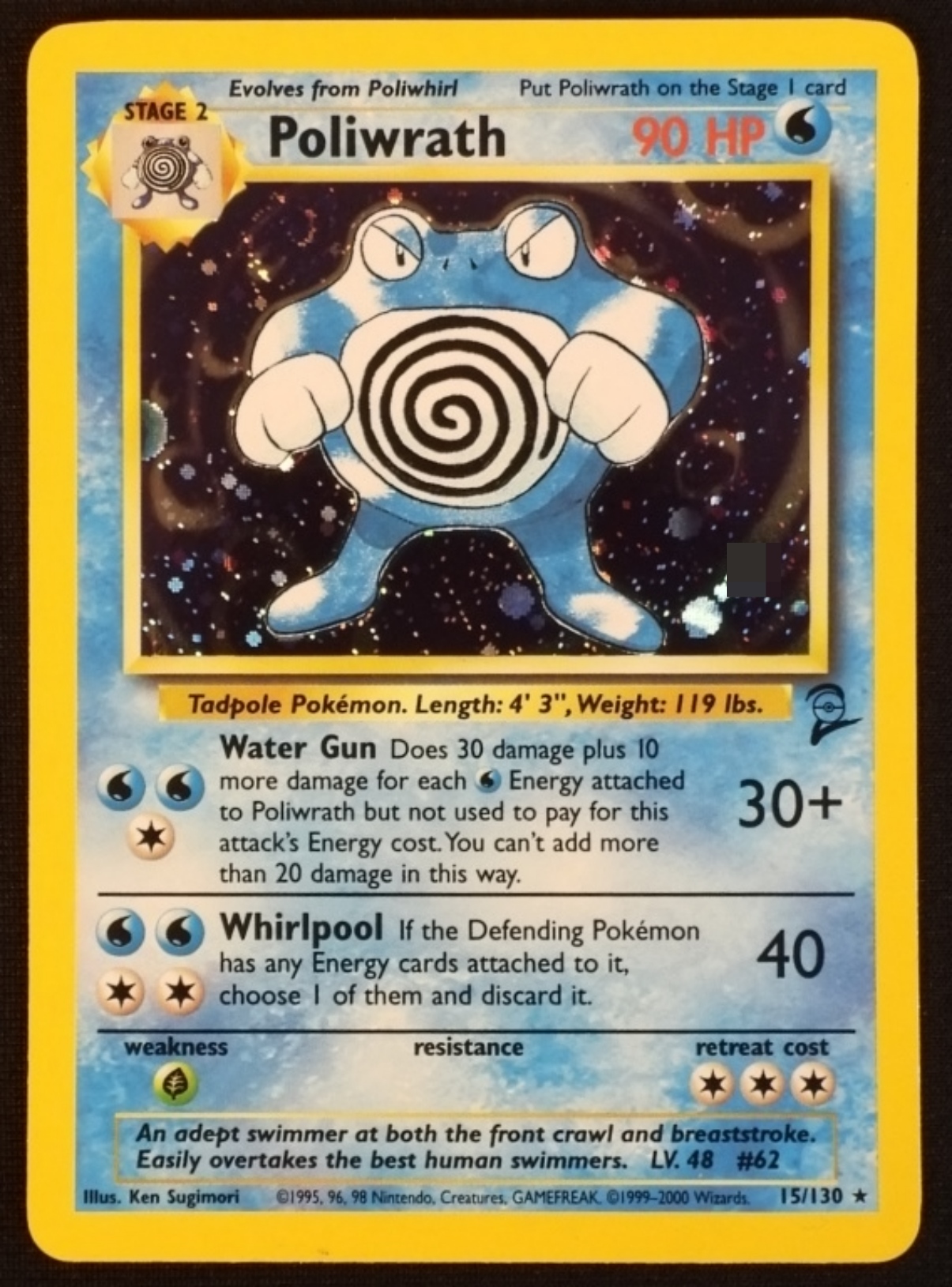 2000 Poliwrath Base Set 2 #15/130 Holo