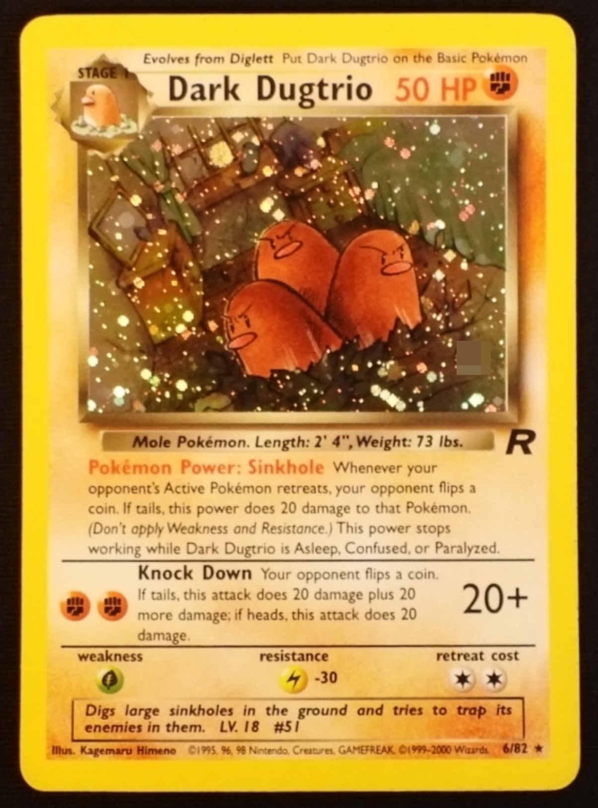 2000 Dark Dugtrio Team Rocket #6/82 Holo