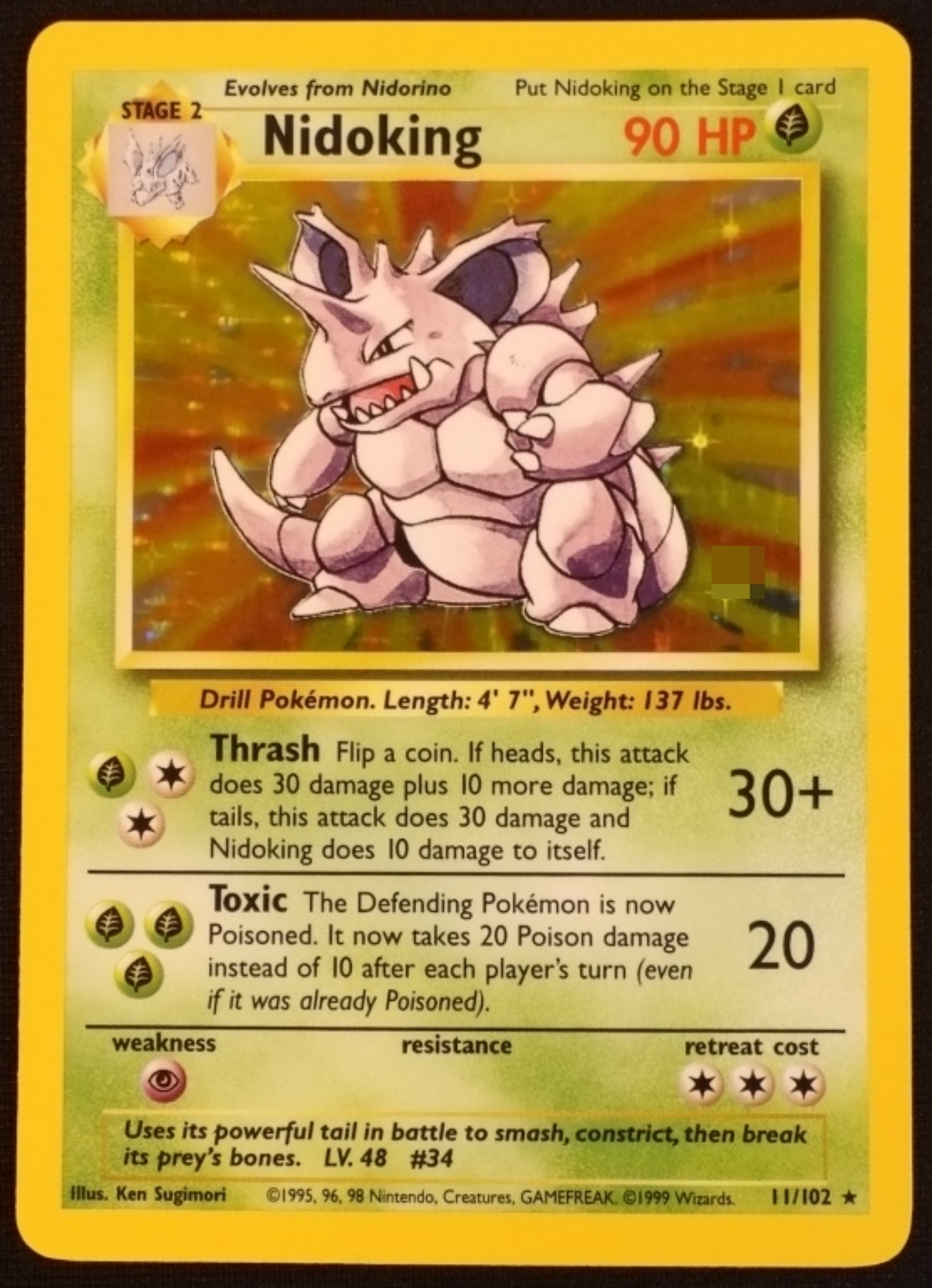 1999 Nidoking Base Set #11/102 Holo