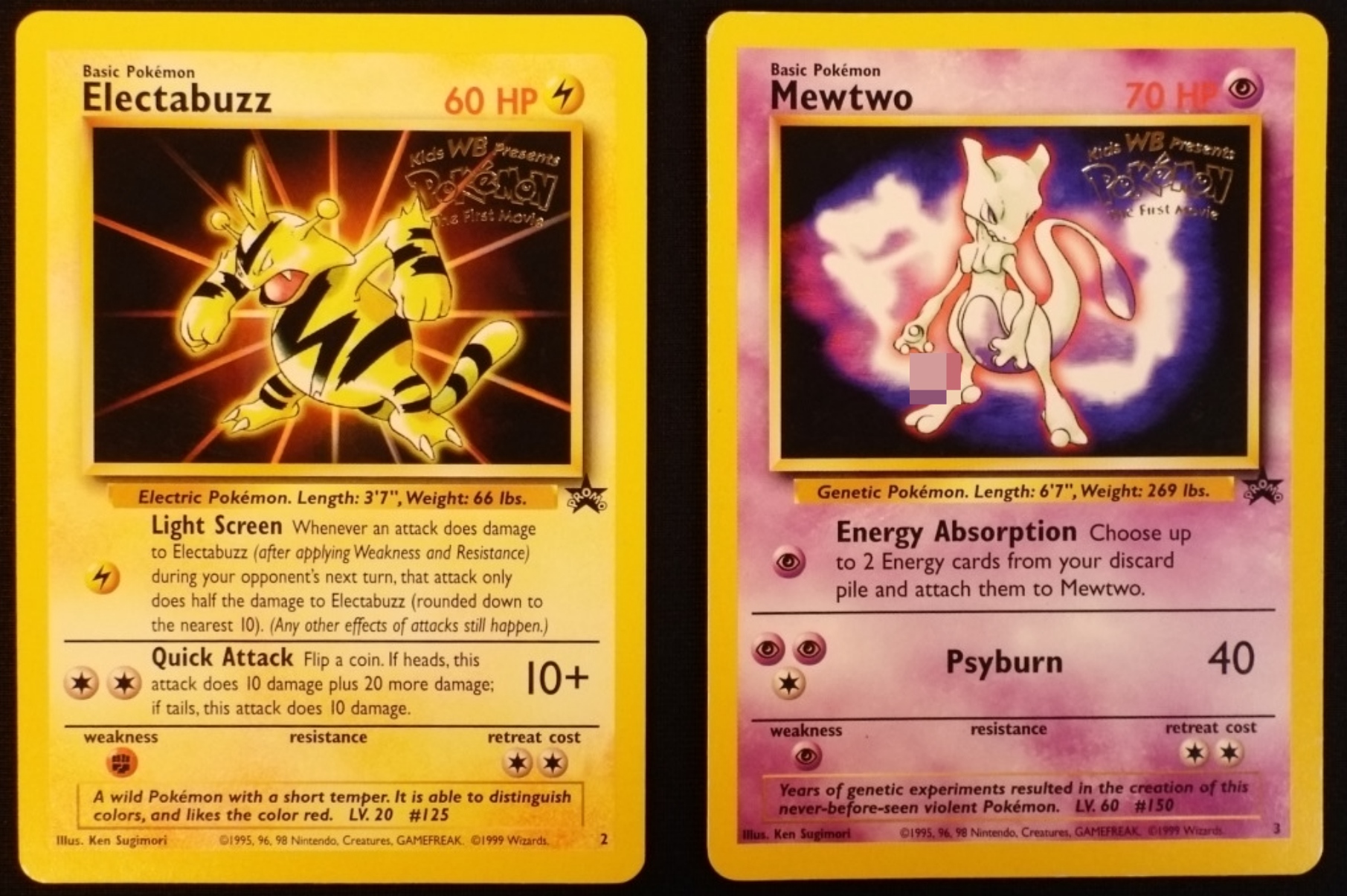 1999 Electabuzz & Mewtwo Base Set Movie Stamp