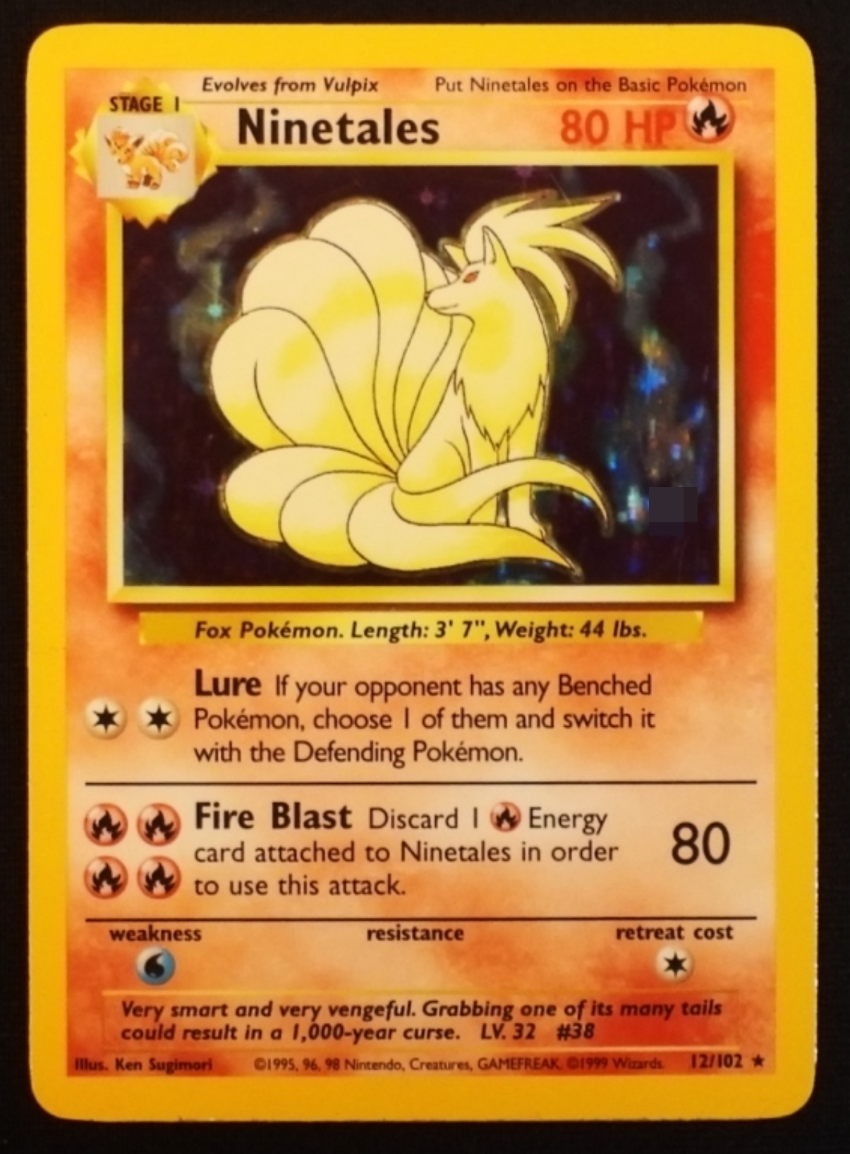1999 Ninetales Base Set #12/102 Holo