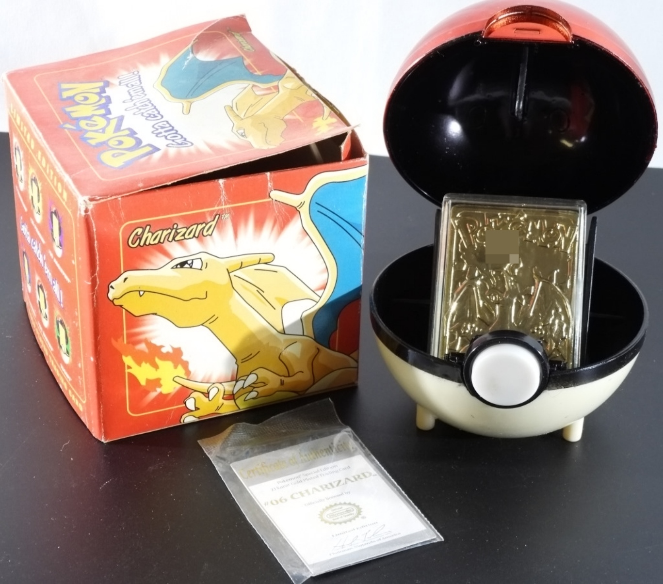 1999 Charizard 23K Gold Card Pokeball Set