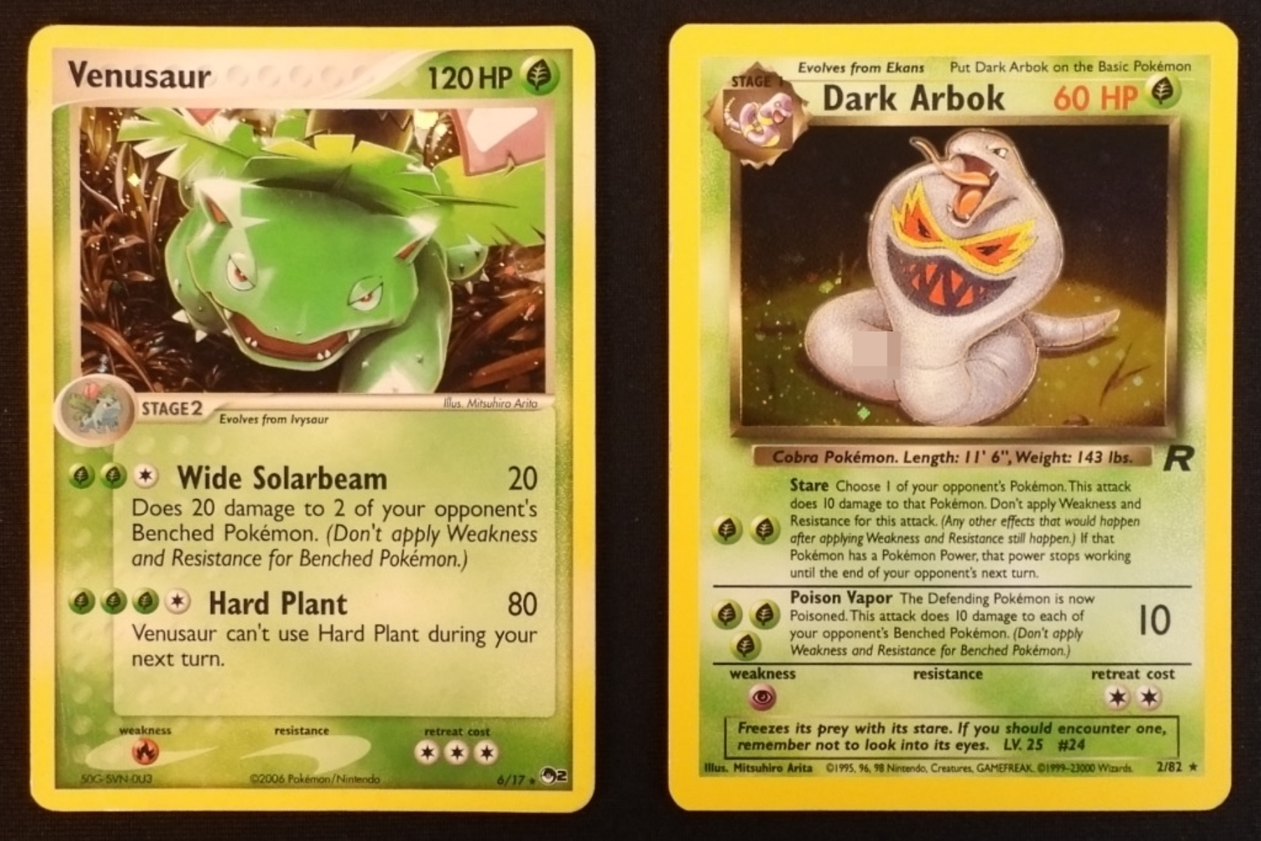 Pokemon Lot: Venusaur & Dark Arbok, 2 Cards