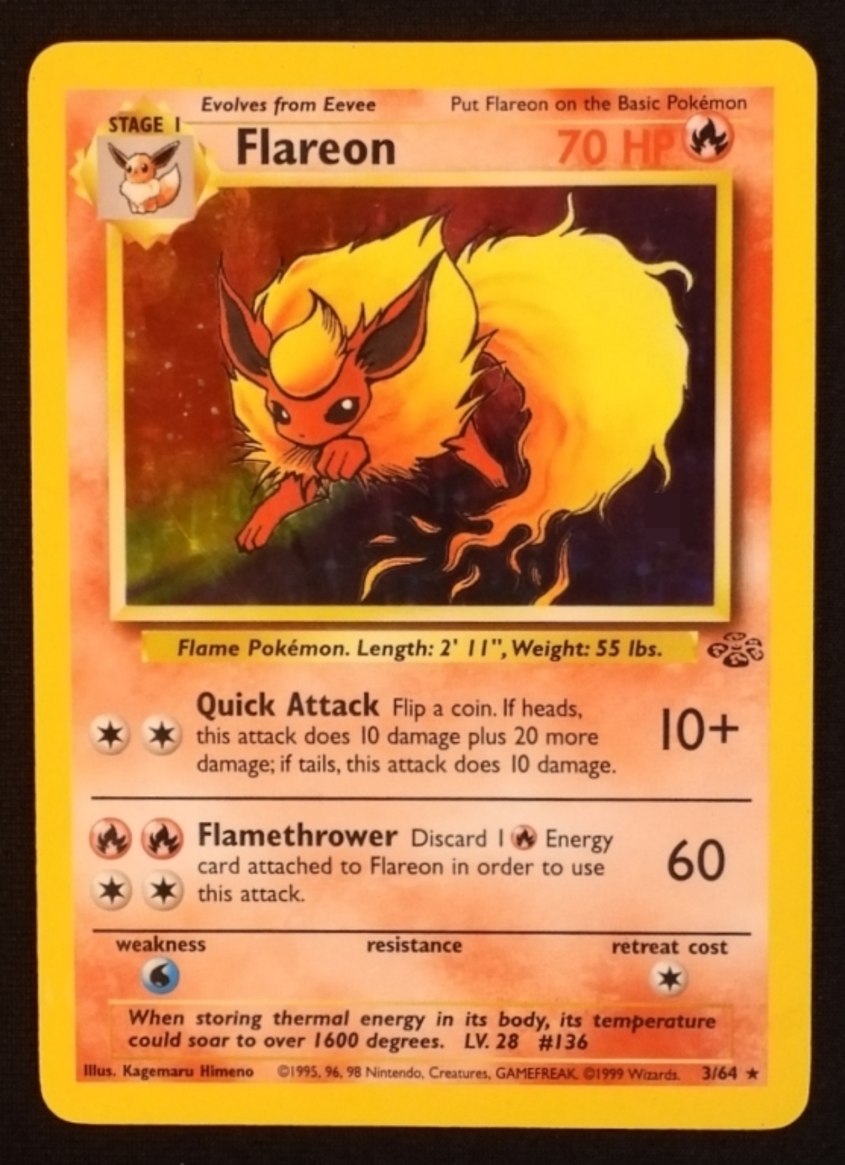 1999 Flareon Jungle #3/64 Holo Rare