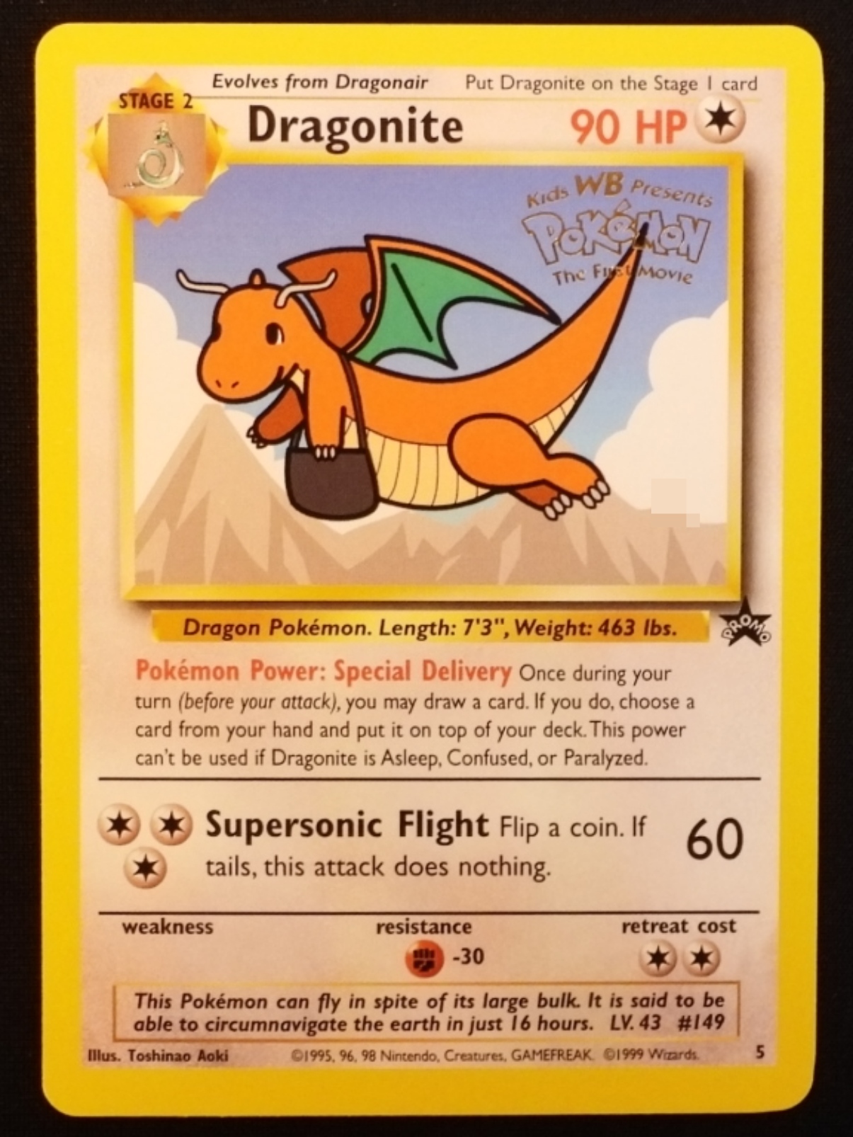 1999 Dragonite Black Star Promo #5