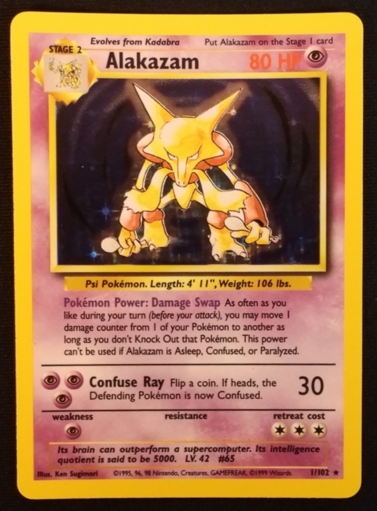 1999 Alakazam Base Set Holo #1/102