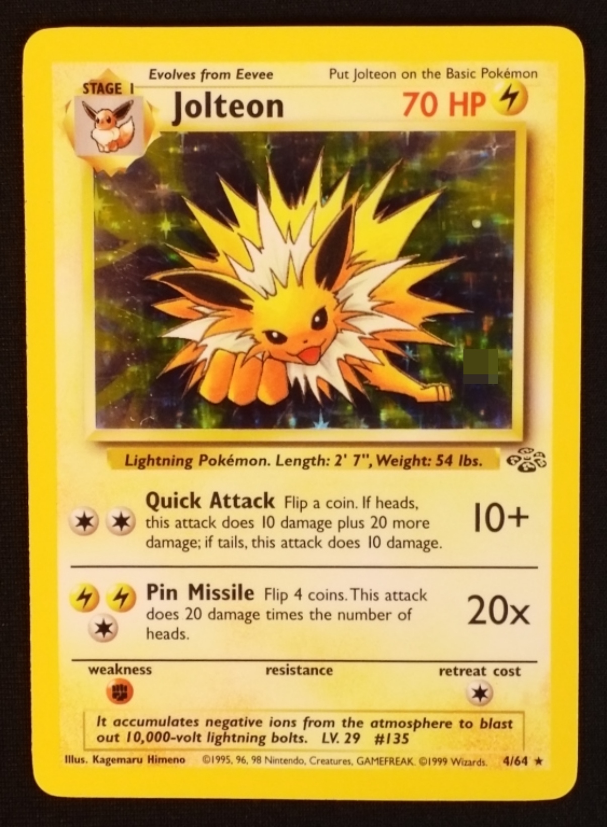 1999 Jolteon Jungle #4/64 Holo Rare