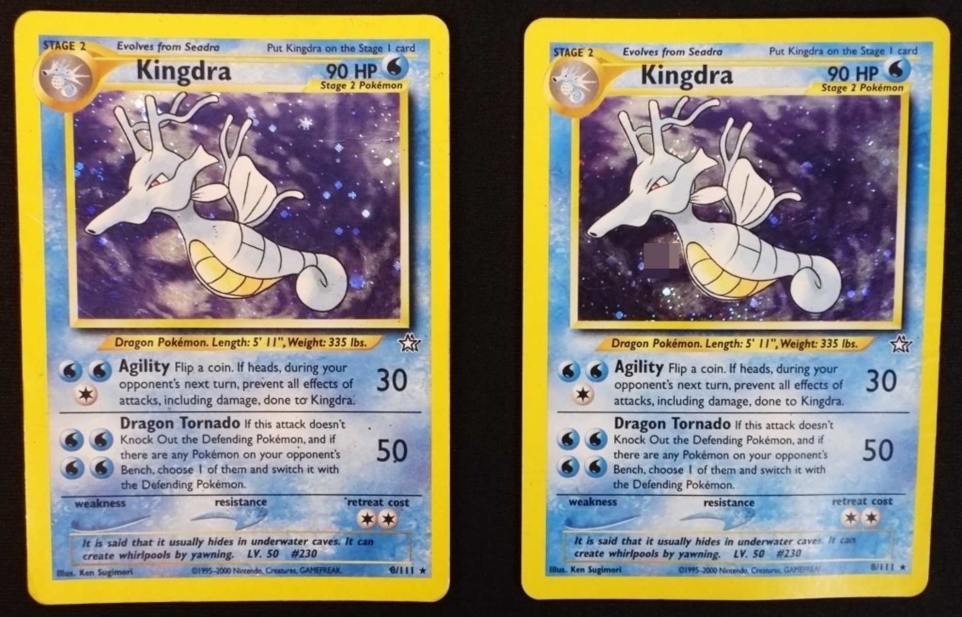 2000 Kingdra Neo Genesis #8/111, 2 Cards