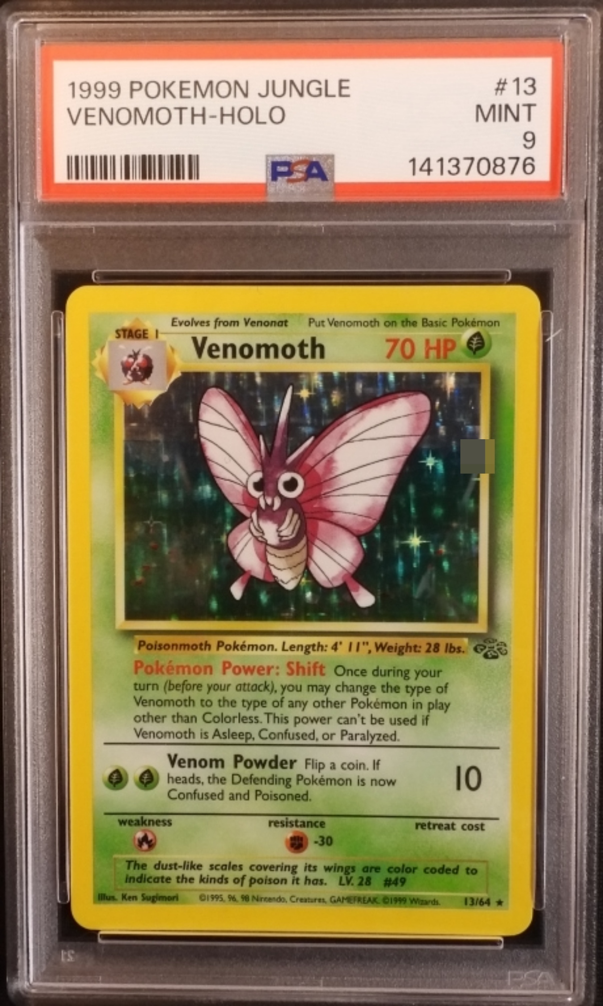 1999 Venomoth Holo Jungle #13/64, PSA 9 MINT