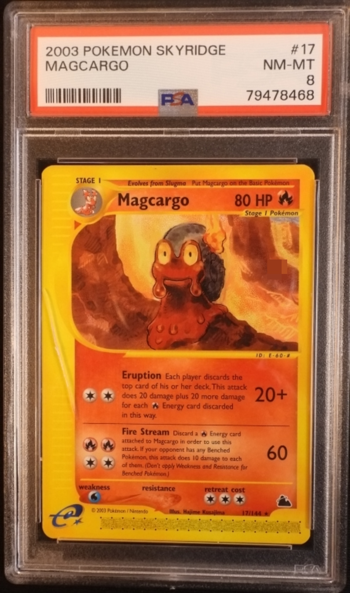 2003 Magcargo Skyridge #17, PSA 8 NM-MT
