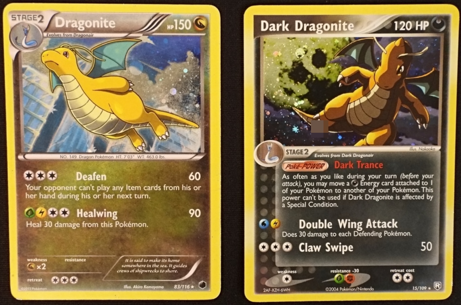 Pokemon Card Lot, 2 Dragonite Cards