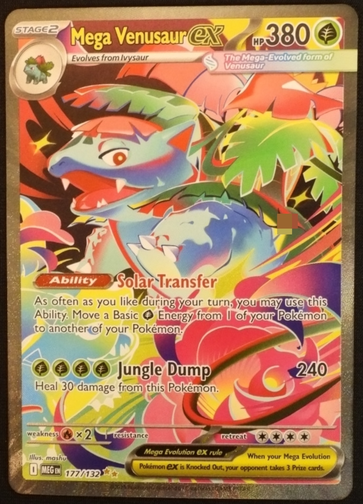 Mega Venusaur ex Holo Pokemon Card #177/132