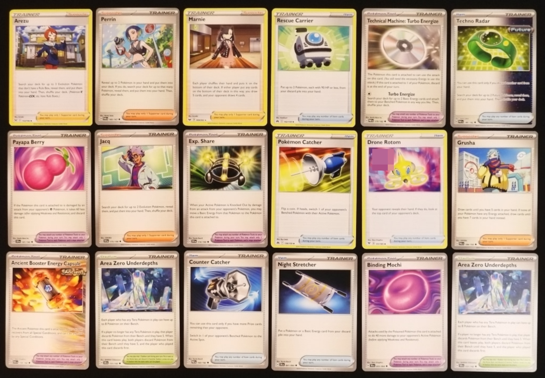 Pokemon Trainer Card Lot, 18 Cards