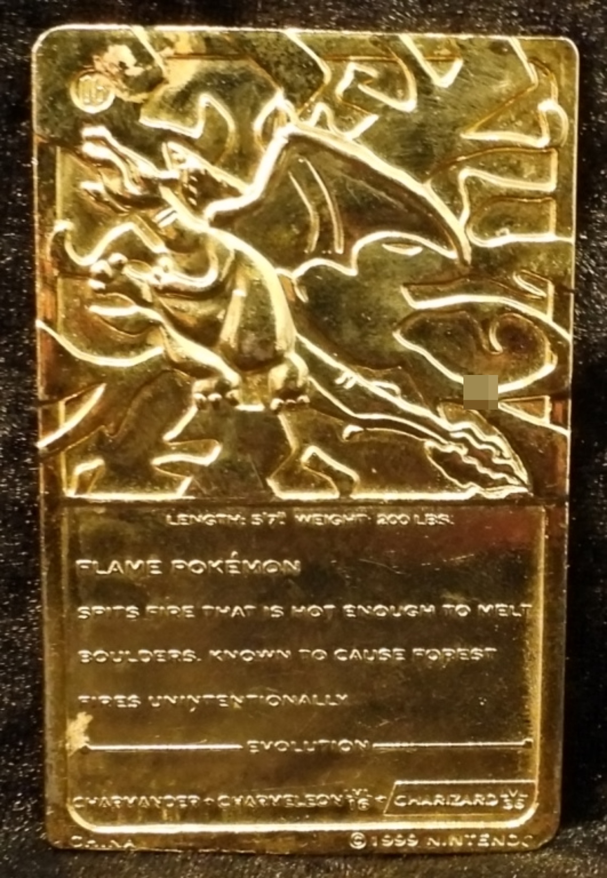 1999 Charizard Burger King 23k Gold Card
