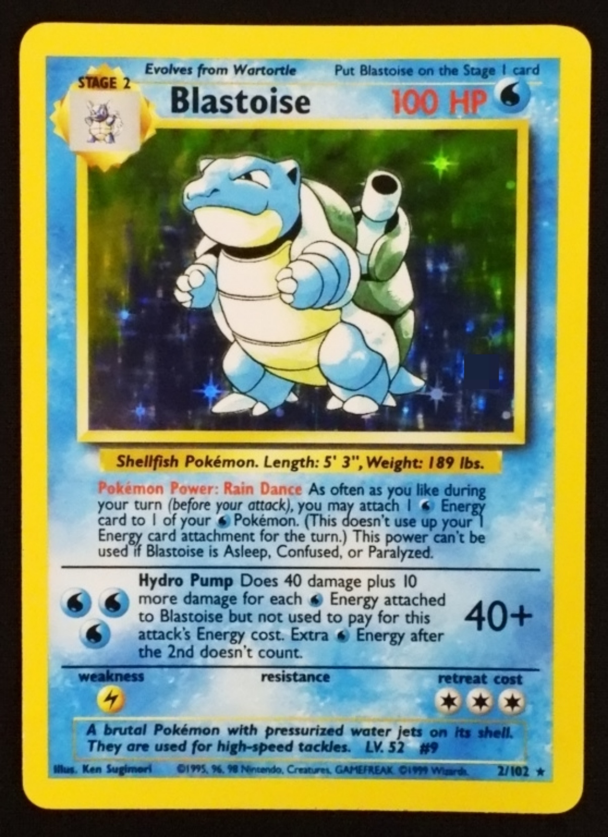 1999 Blastoise Base Set #2/102 Holo