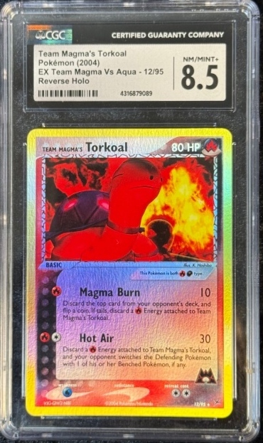 CGC 8.5, 2004 Torkoal EX Team Magma Vs Aqua 12/95