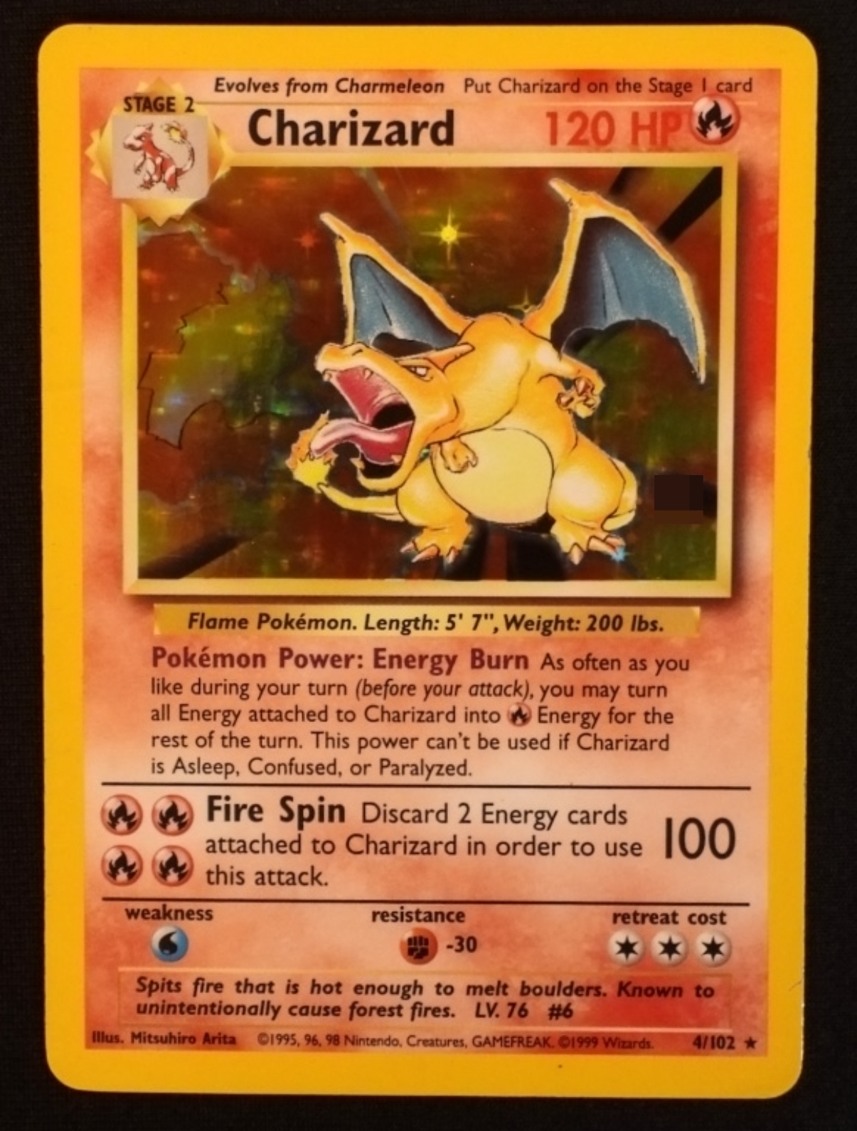 1999 Charizard Base Set #4/102 Unlimited