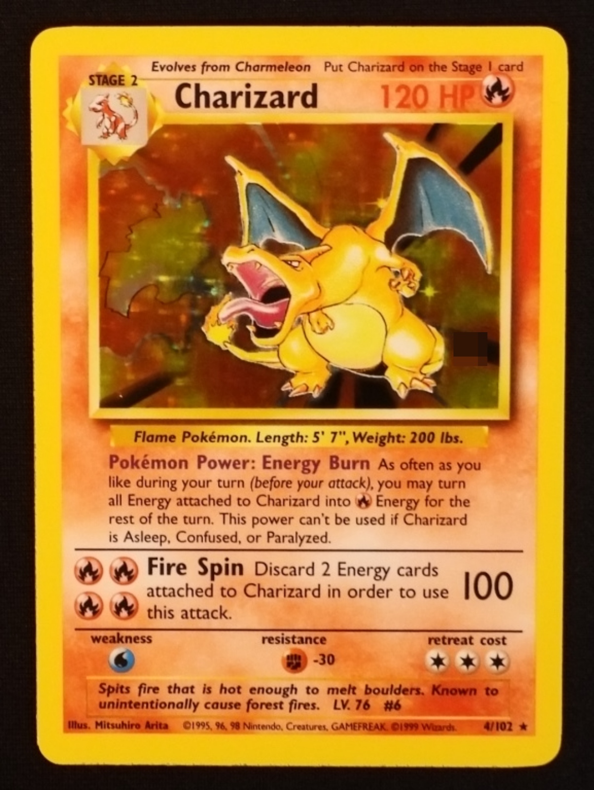 1999 Charizard Base Set #4/102 Unlimited