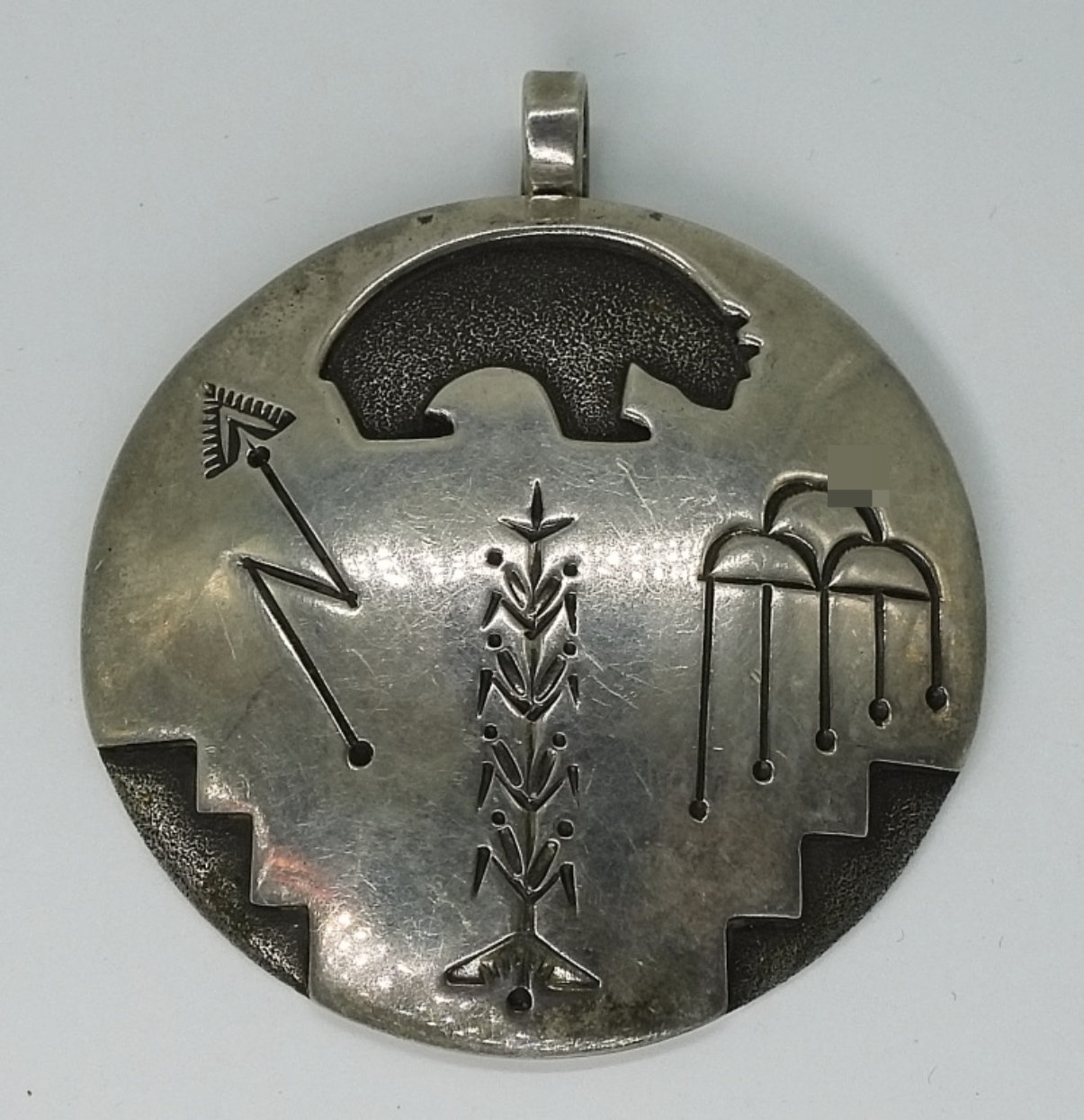 Sterling Silver Navajo Bear Pendant