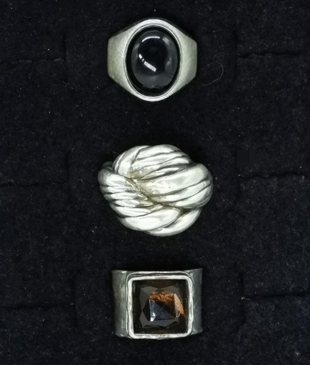 Sterling Fashion Ring Lot, 3 Pieces
