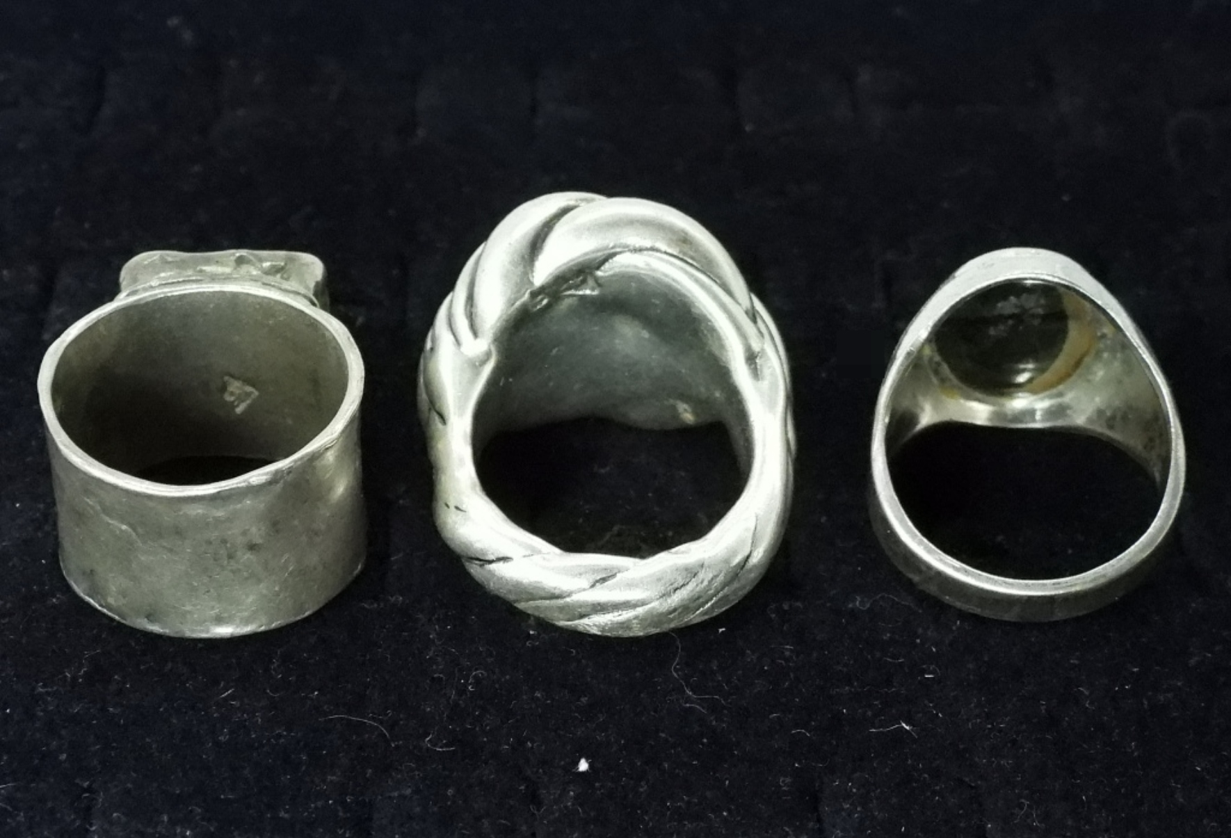 Sterling Fashion Ring Lot, 3 Pieces