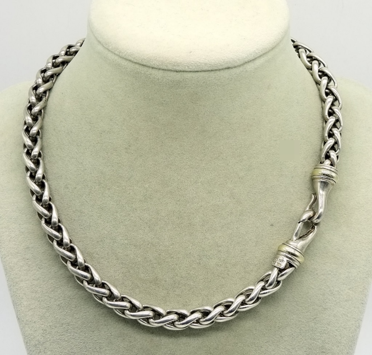 David Yurman Sterling Silver 14K Gold Necklace