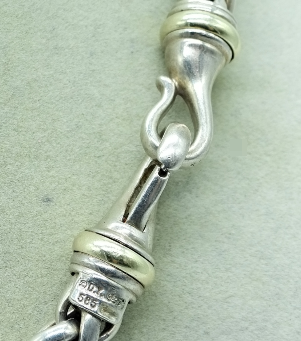 David Yurman Sterling Silver 14K Gold Necklace