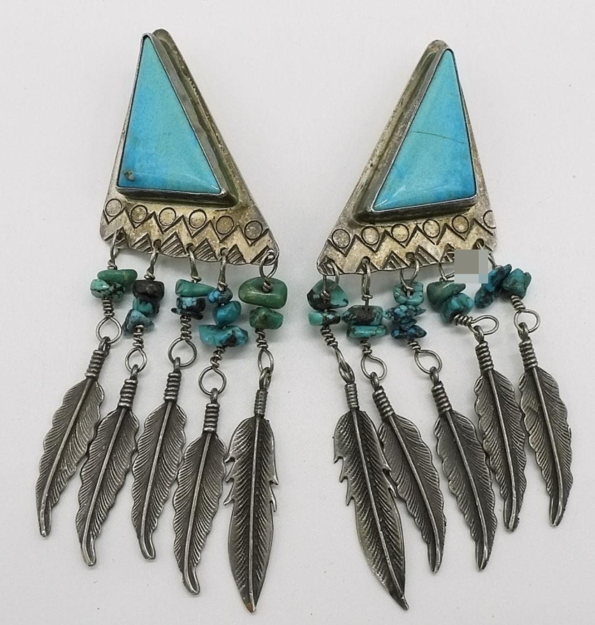 Native American 925 Turquoise Clip On Earrings