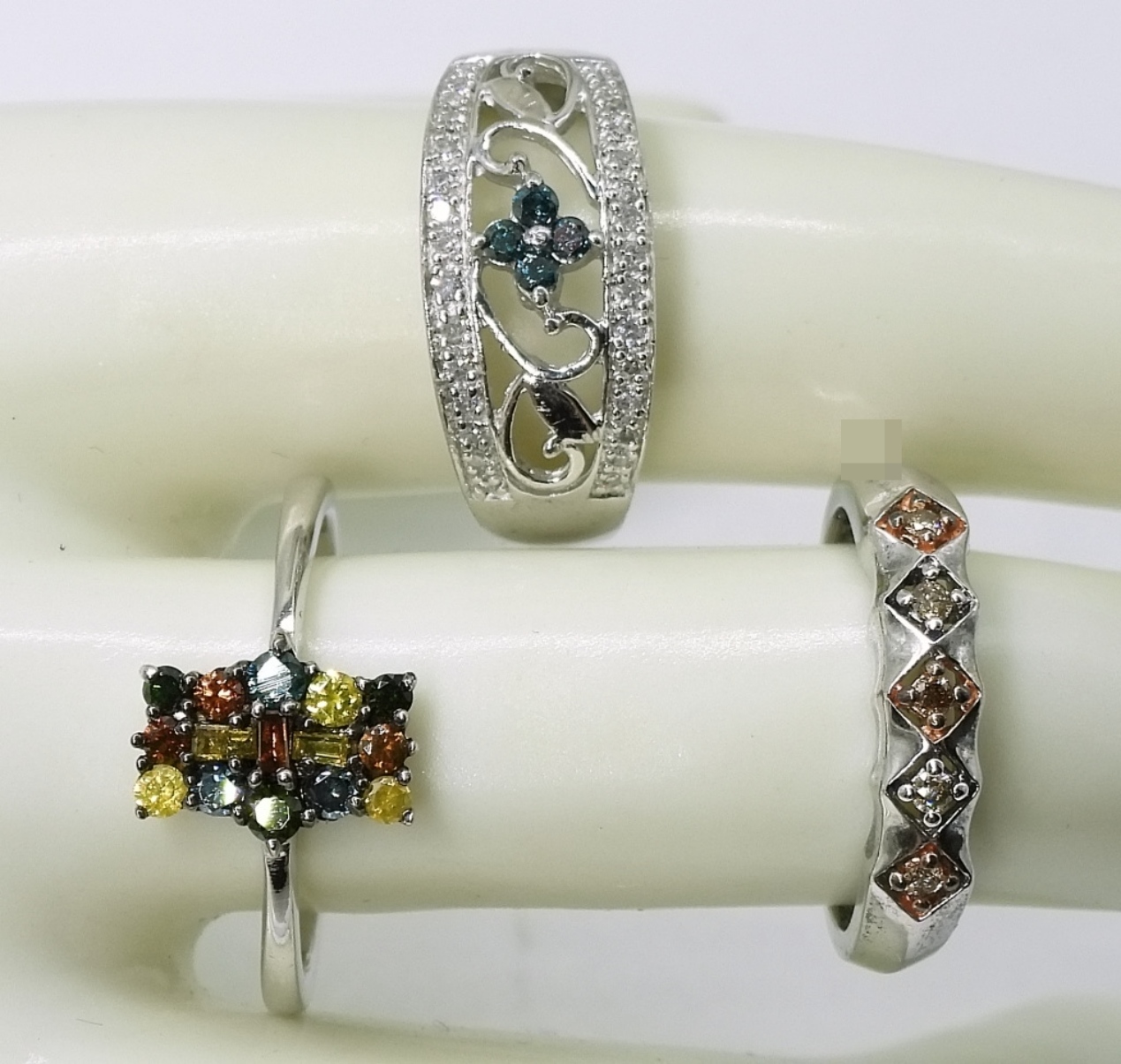 Sterling Silver Diamond & Moissanite Jewelry Lot,