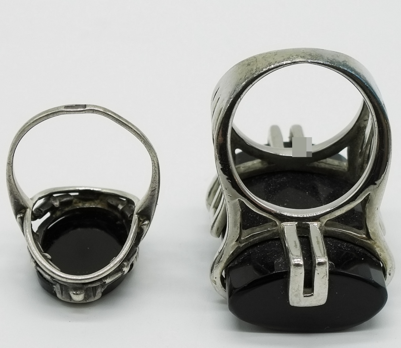 Sterling Silver Black Onyx Rings & Earring Set