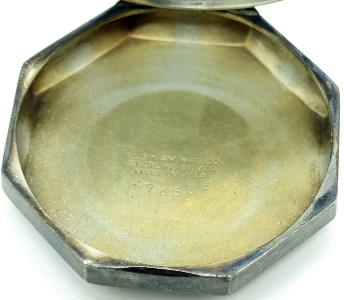 Sterling Silver Compact, Elgin, Pearl Accents