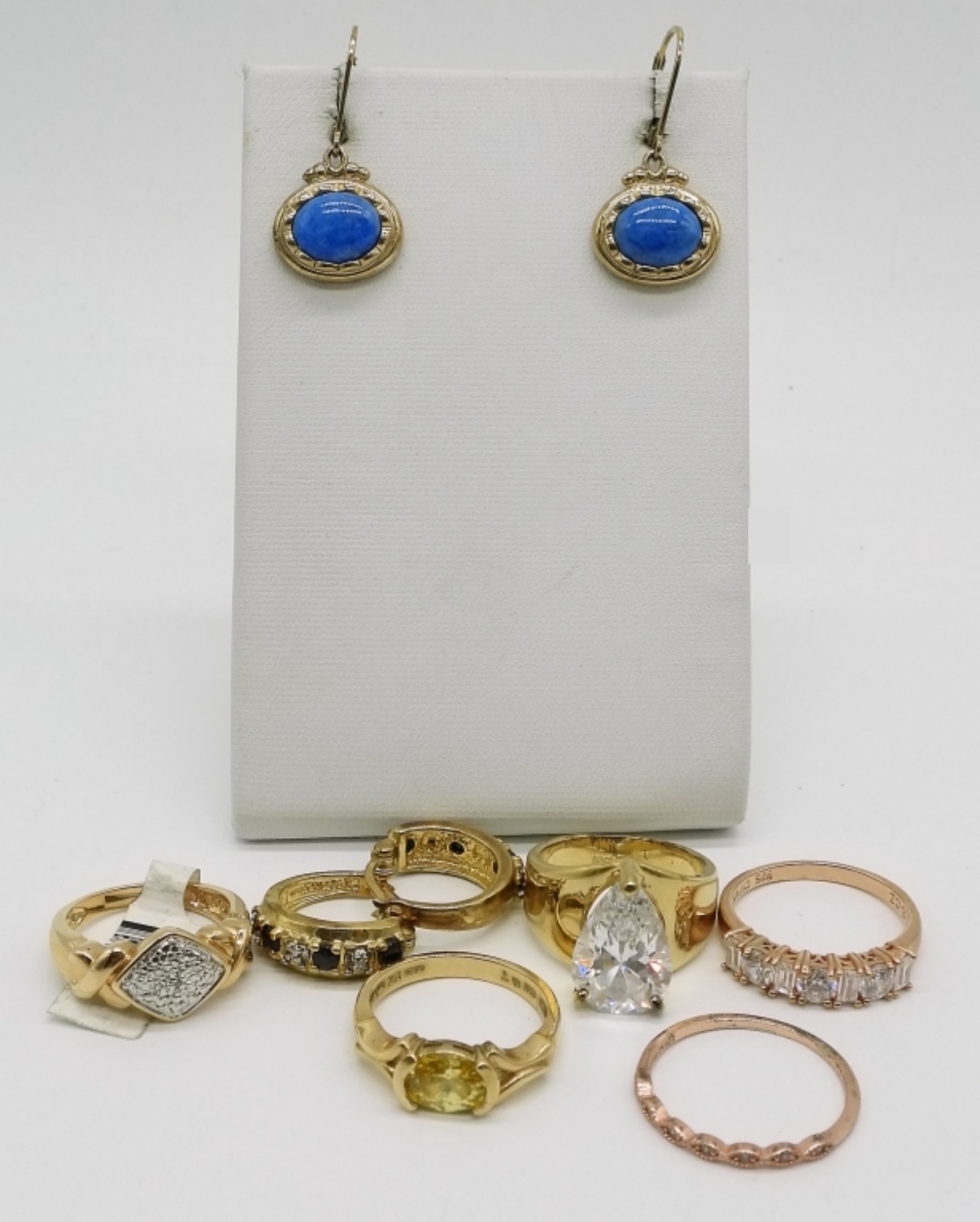 Gold Tone Sterling Rings & Earrings