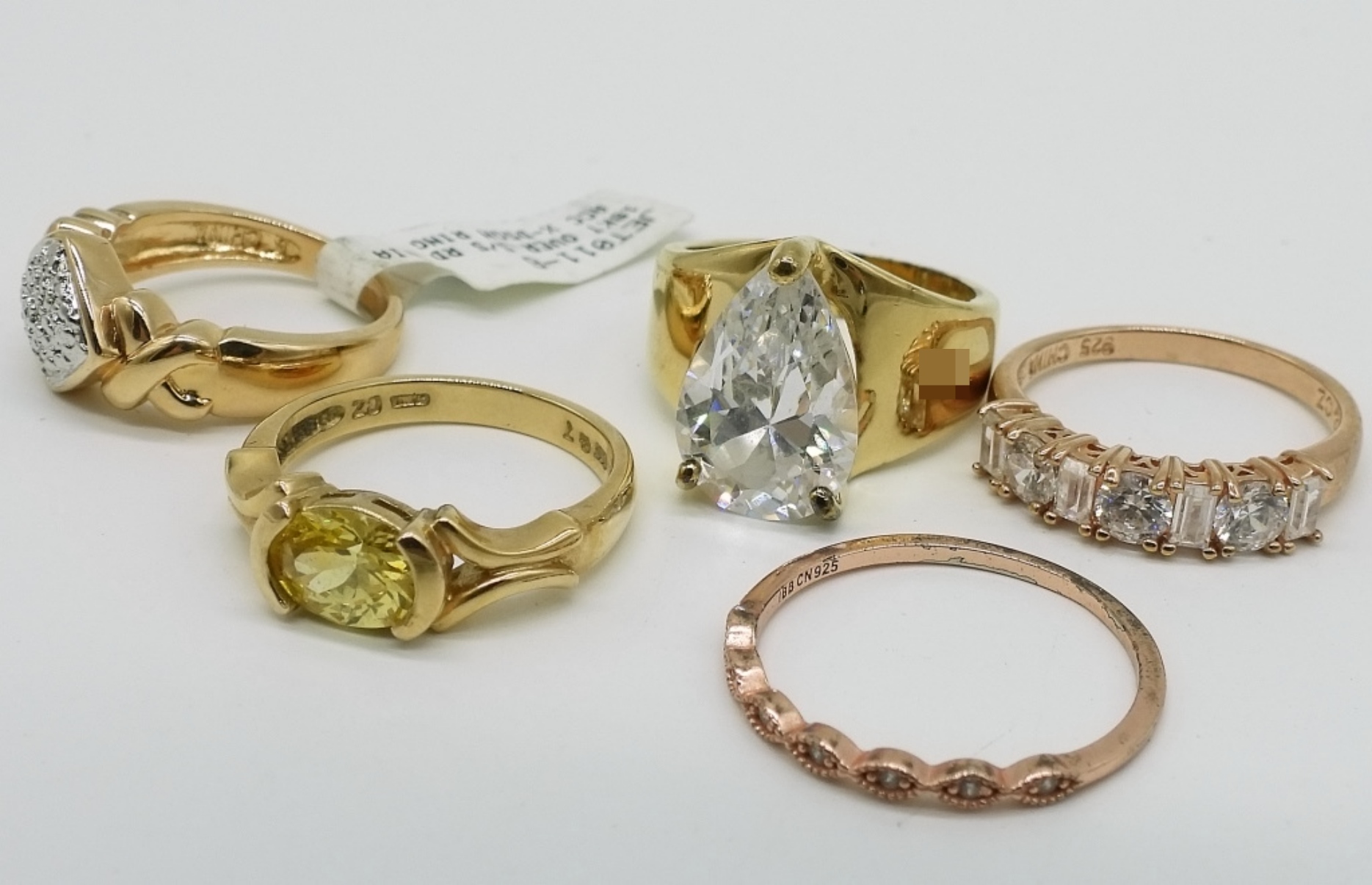Gold Tone Sterling Rings & Earrings