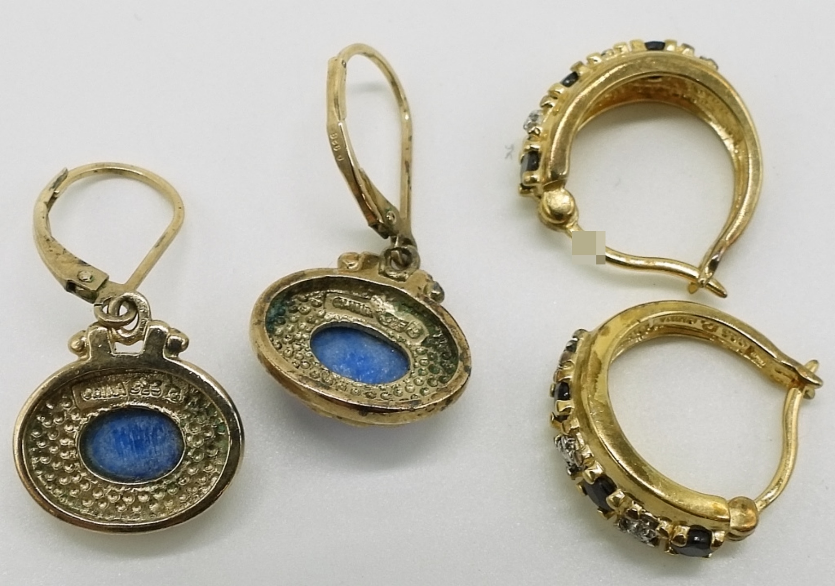 Gold Tone Sterling Rings & Earrings