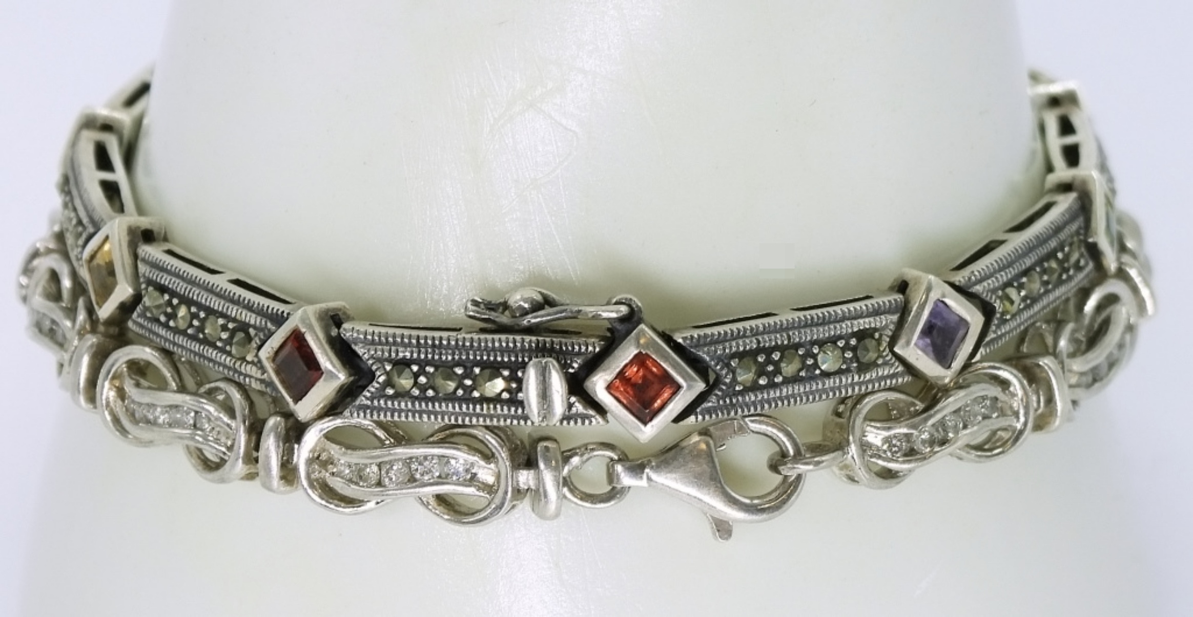Sterling Silver Gemstone Bracelet Pair