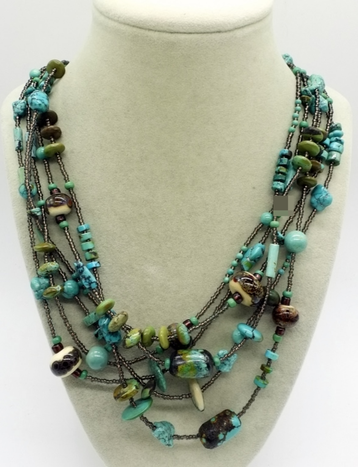 Sterling Turquoise Beaded Necklace