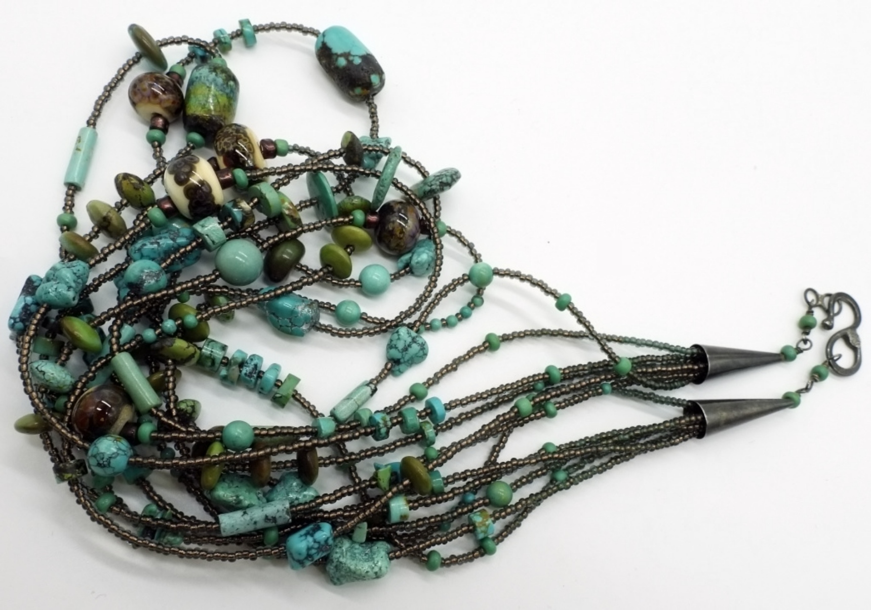 Sterling Turquoise Beaded Necklace