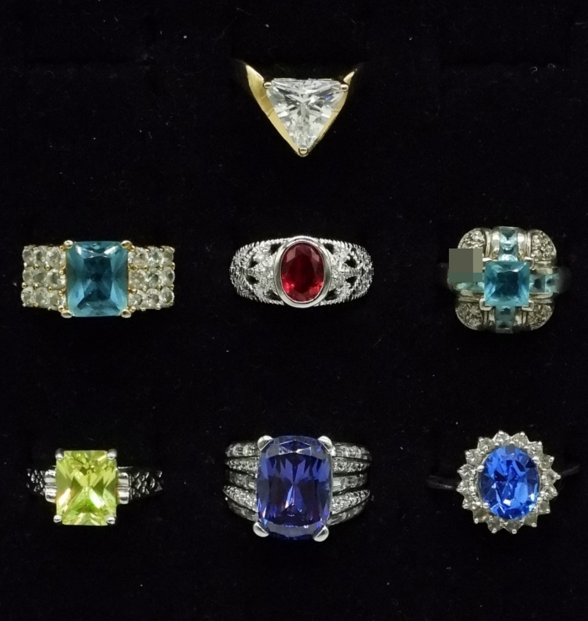 7 Sterling & Gold Tone Rings