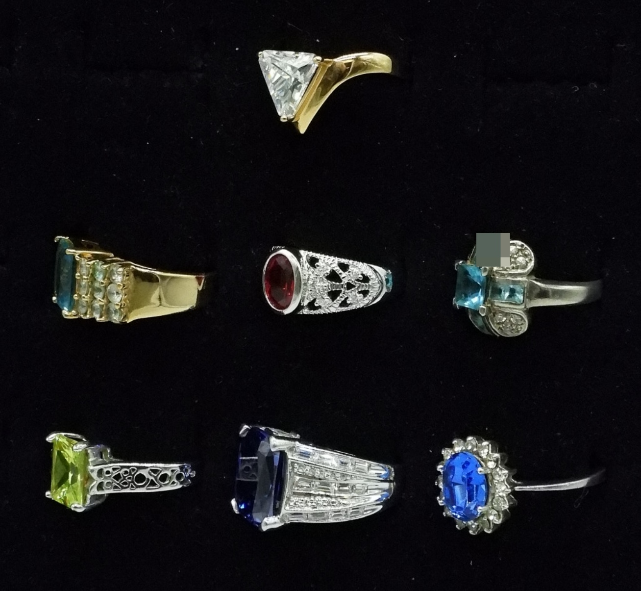 7 Sterling & Gold Tone Rings